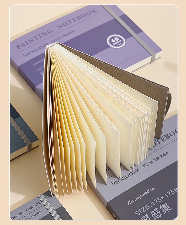 40sheets Mini Drawing Notebook Tearable Sketchbook Handbook 250G Thickened Paper Multiple Size Watercolor Graffiti Painting Book