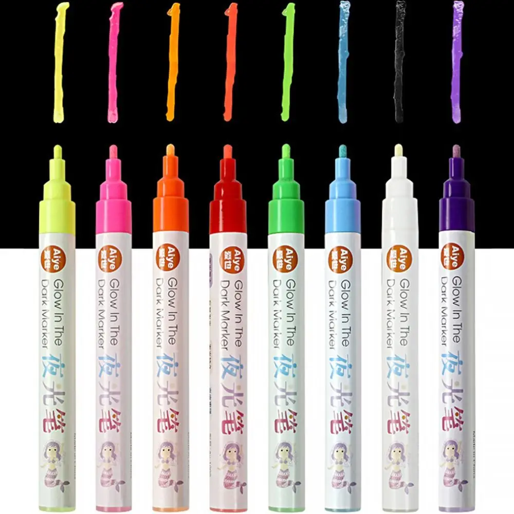 Colorful Luminous Pen Hand Painting DIY Glowing in the Dark Marker Pen Creative Student Personalized Luminous Graffiti