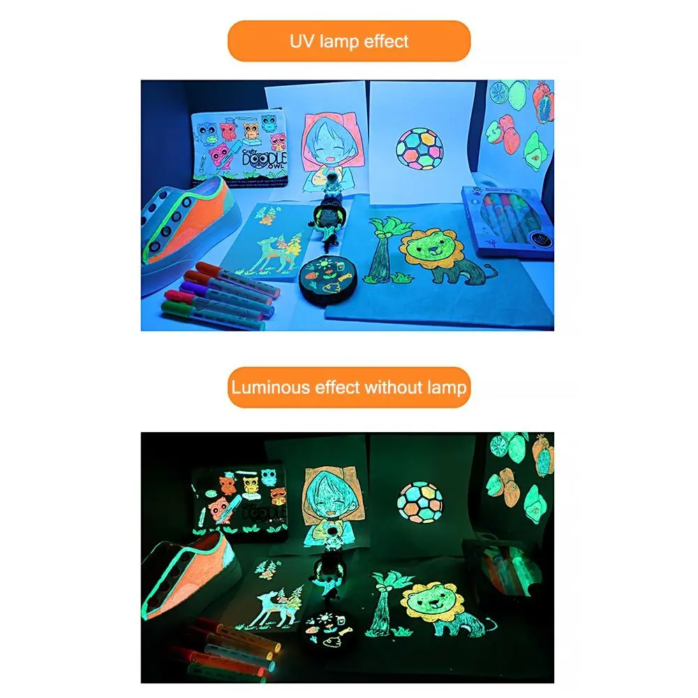 Colorful Luminous Pen Hand Painting DIY Glowing in the Dark Marker Pen Creative Student Personalized Luminous Graffiti