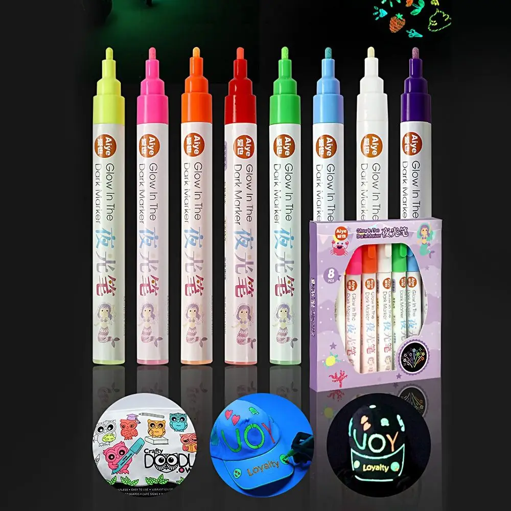 Colorful Luminous Pen Hand Painting DIY Glowing in the Dark Marker Pen Creative Student Personalized Luminous Graffiti