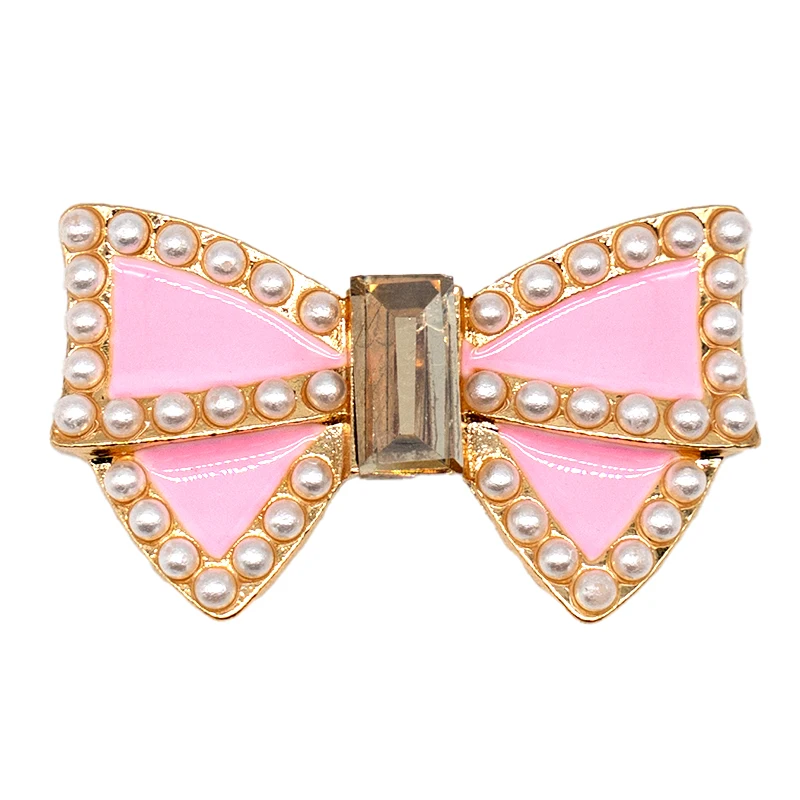 1pcs Pink Bow Butterfly Designer Metal Shoe Charms Bag Luxury Decorations Pins for Women Girls Gifts Flower Shoe Accessories