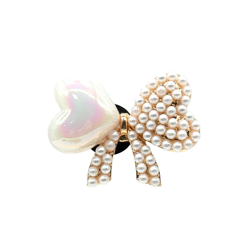 1pcs Pink Bow Butterfly Designer Metal Shoe Charms Bag Luxury Decorations Pins for Women Girls Gifts Flower Shoe Accessories