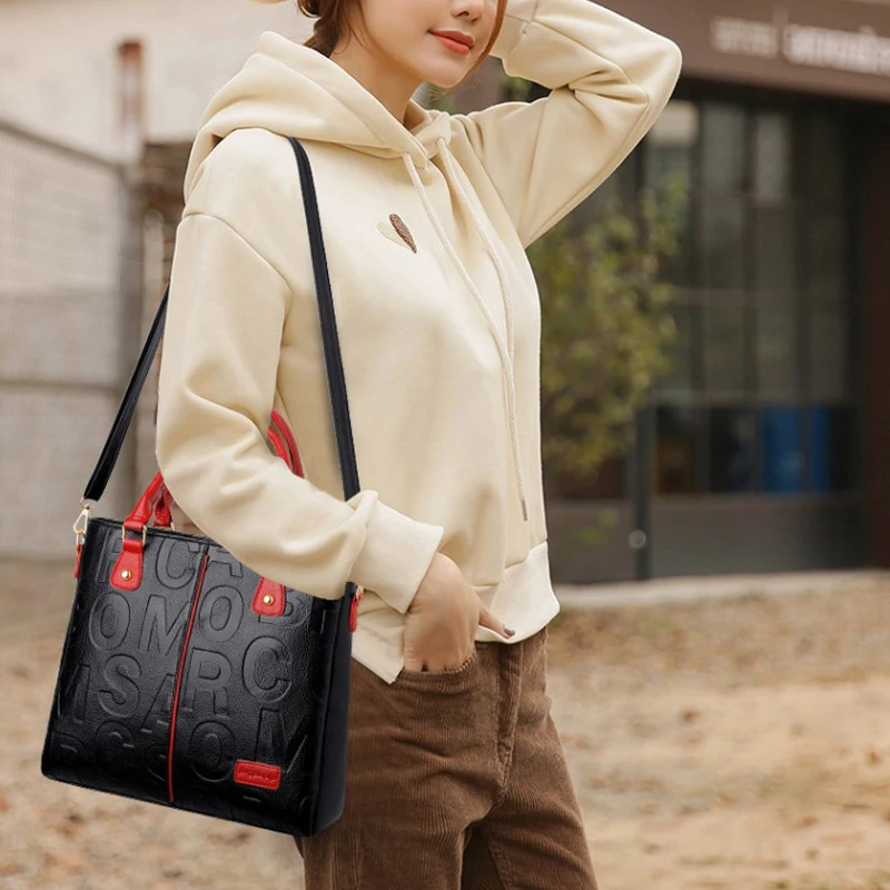 PU Leather Casual Crossbody Bags for Women Ladies Luxury Designer Tote Handbag Female Large Capacity Travel Shoulder Bag Sac