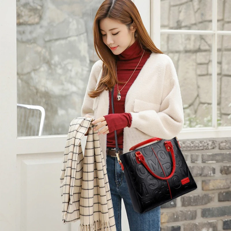 PU Leather Casual Crossbody Bags for Women Ladies Luxury Designer Tote Handbag Female Large Capacity Travel Shoulder Bag Sac