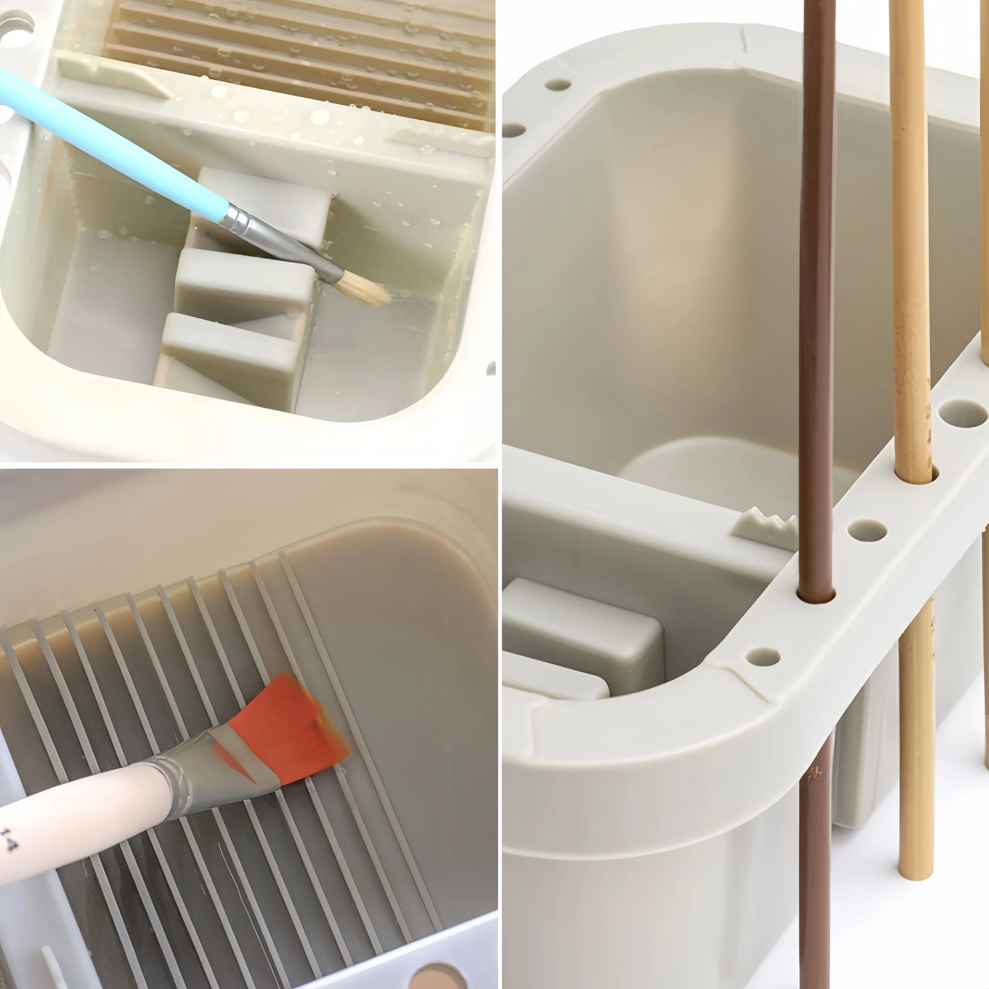 Multi-function pen wash bucket three-piece set with color palette bucket pen shaper can be illustrated pen hand wash pen palette