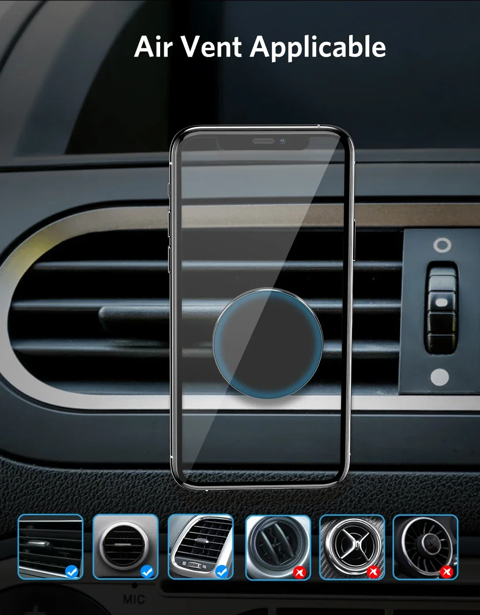 Air Vent Magnetic Car Phone Holder Magnet Smartphone Mobile Stand Cell GPS Support For iPhone 15 14 11 Xiaomi Mi Huawei Samsung