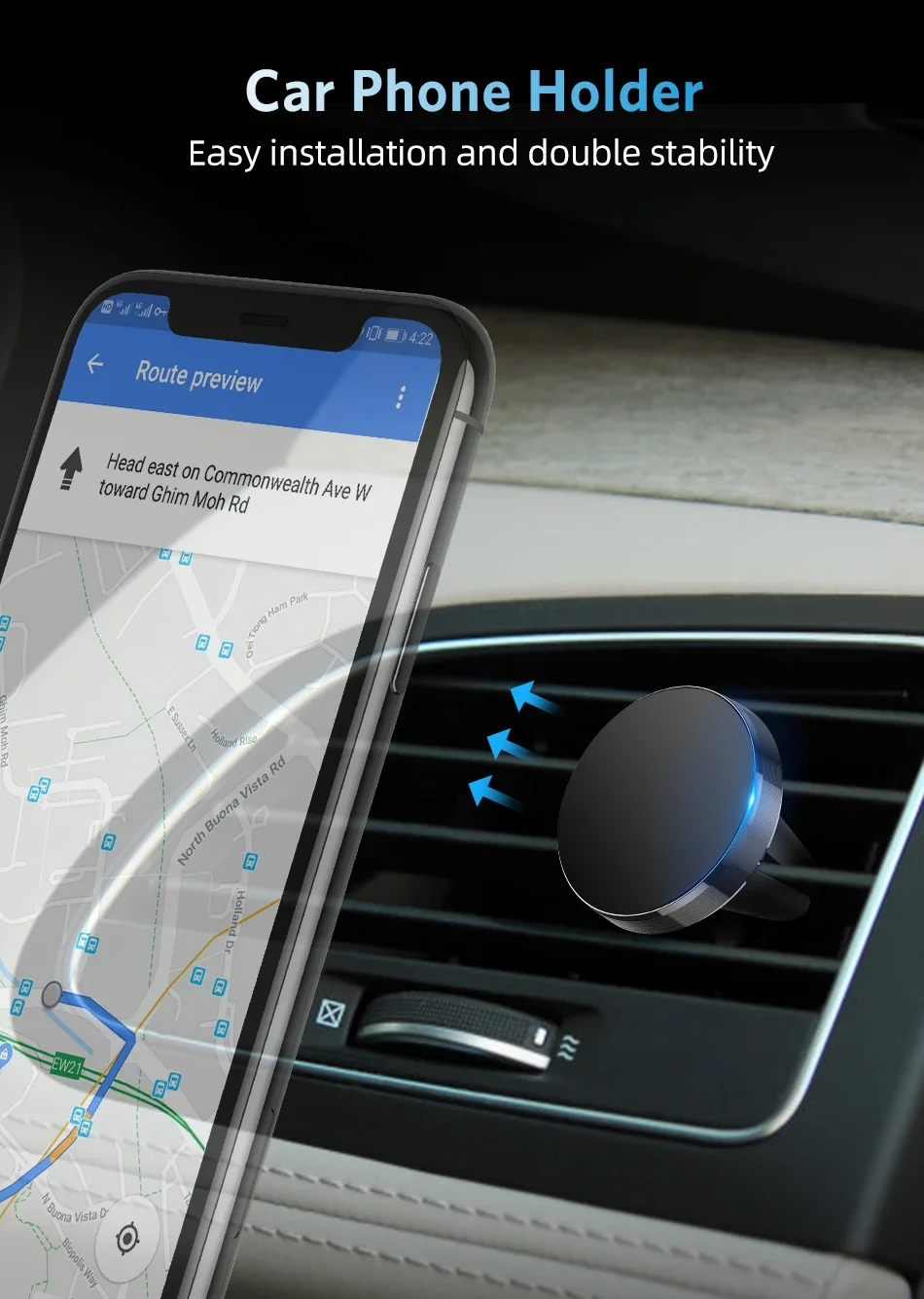 Air Vent Magnetic Car Phone Holder Magnet Smartphone Mobile Stand Cell GPS Support For iPhone 15 14 11 Xiaomi Mi Huawei Samsung