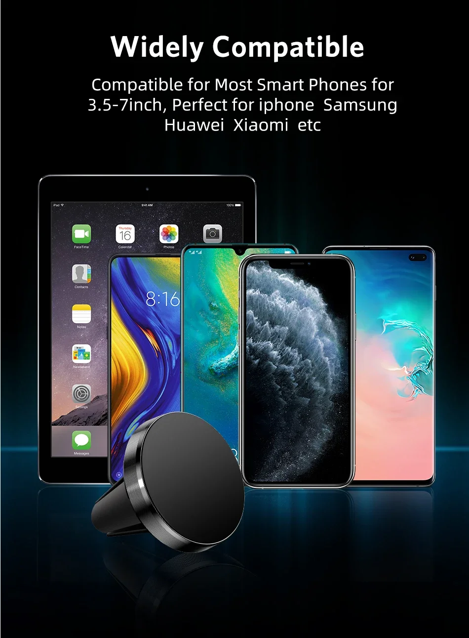 Air Vent Magnetic Car Phone Holder Magnet Smartphone Mobile Stand Cell GPS Support For iPhone 15 14 11 Xiaomi Mi Huawei Samsung