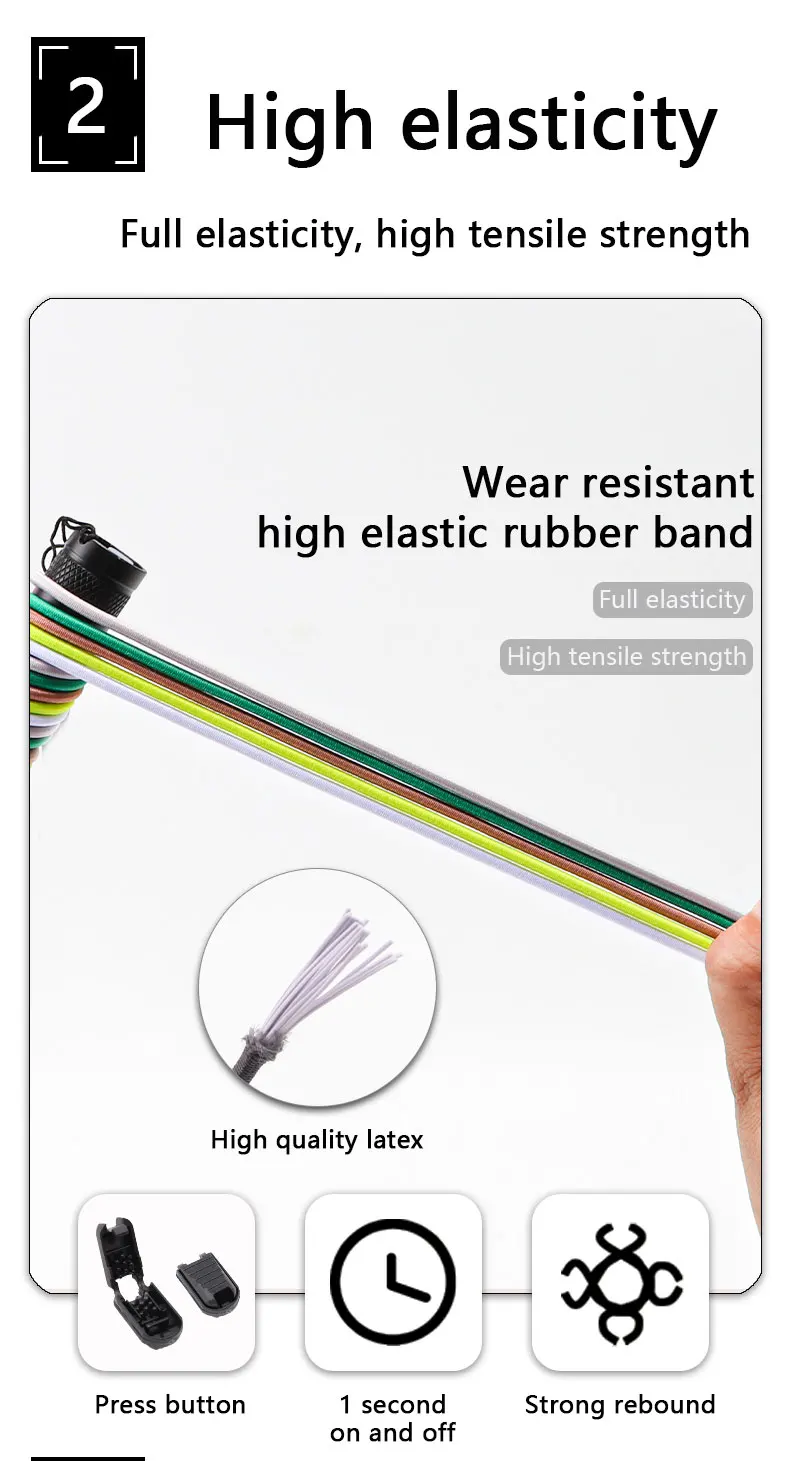 Men and Women No Tie Shoe Laces Spring Button Up Elastic Shoelaces Shoe Accessories Sneakers Classics Solid Color Shoelace