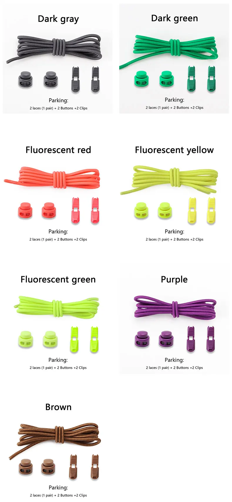 Men and Women No Tie Shoe Laces Spring Button Up Elastic Shoelaces Shoe Accessories Sneakers Classics Solid Color Shoelace