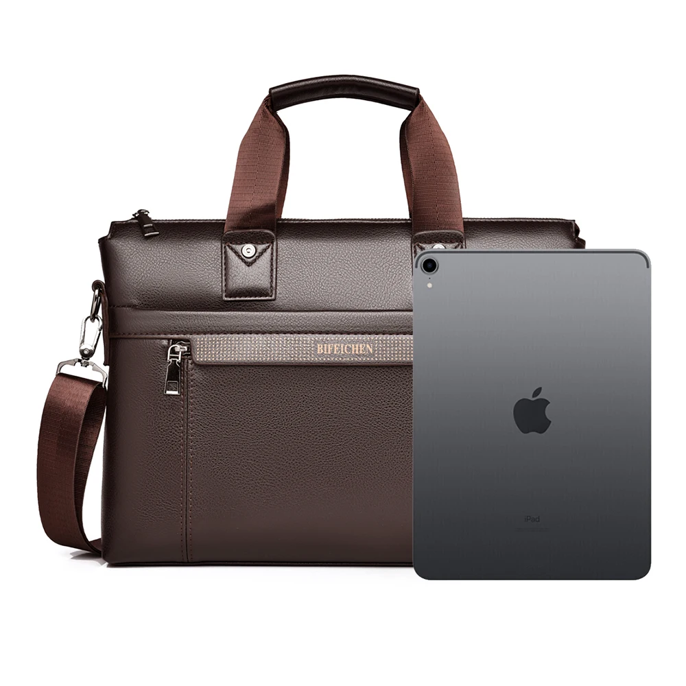 2026 New Men Briefcase High Quality Business Famous Brand PU Leather Shoulder Messenger Bag Office Handbag A4Document Laptop Bag