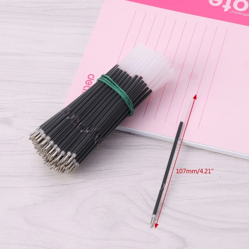 0.7mm Ballpoint Pen Refills Replacement Smooth Writing for Retractable Pens 100x