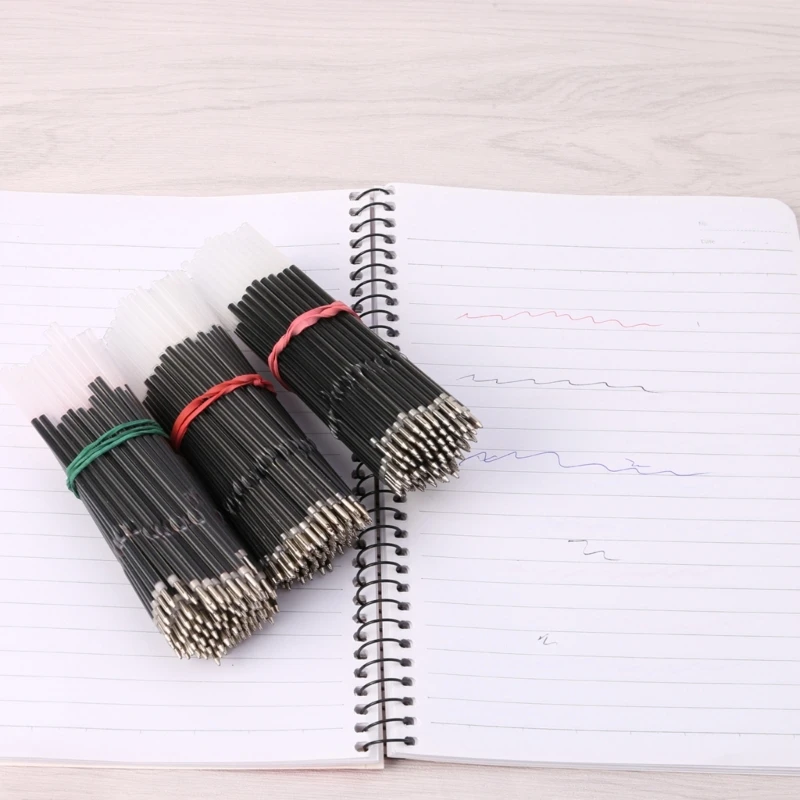 0.7mm Ballpoint Pen Refills Replacement Smooth Writing for Retractable Pens 100x