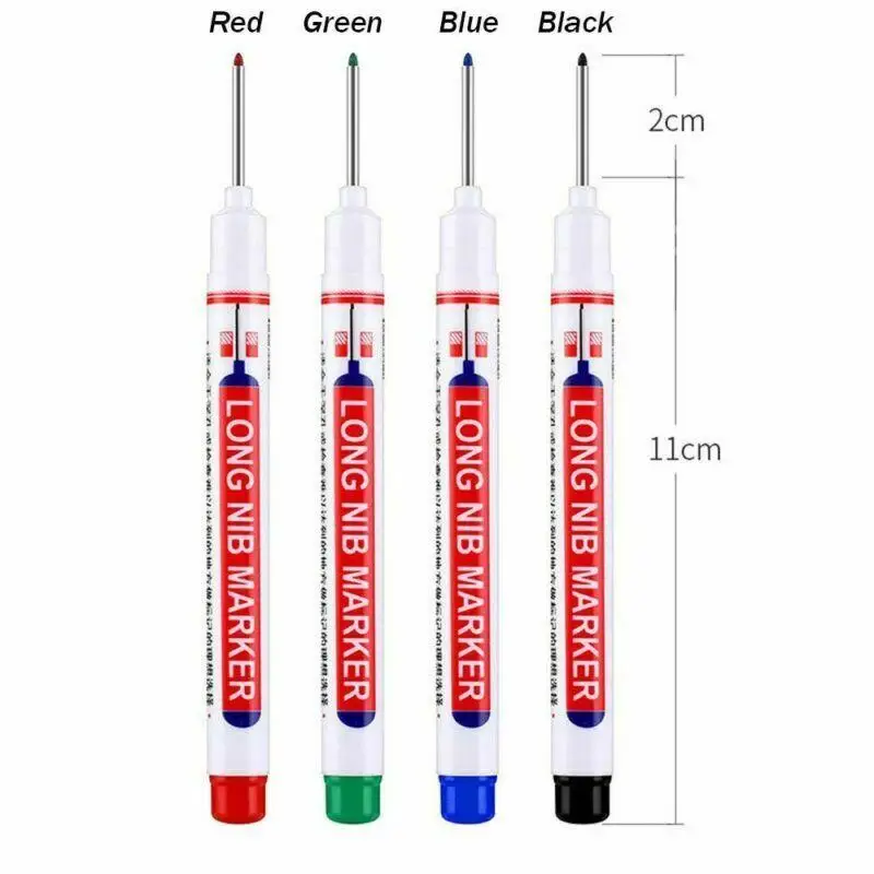 New 20mm Deep Hole Long Nib Head Markers For Metal Perforating Pen Waterproof Bathroom Woodworking Decoration Multi-Purpose Tool