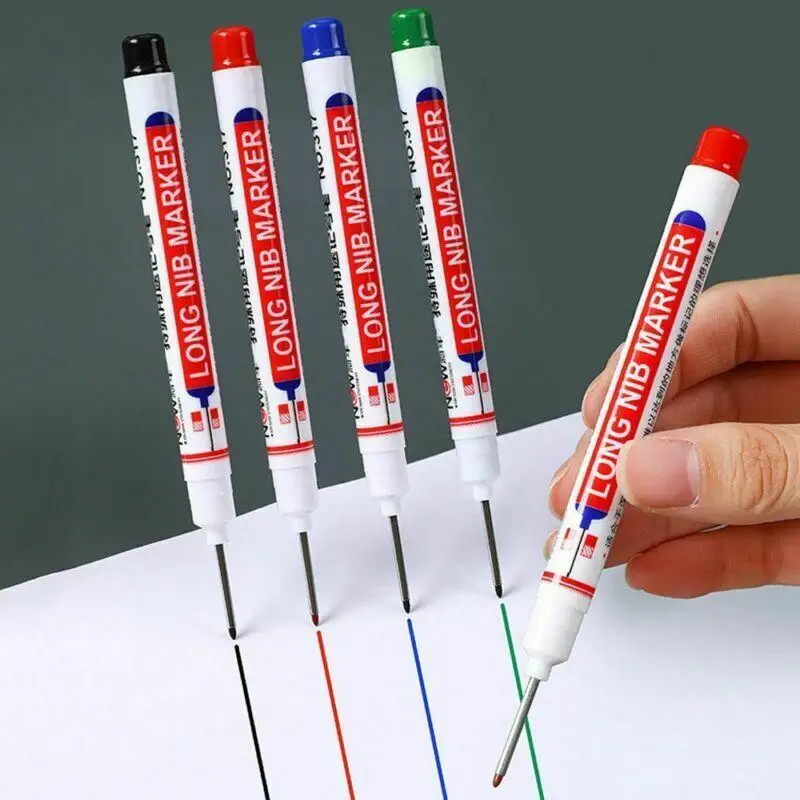 New 20mm Deep Hole Long Nib Head Markers For Metal Perforating Pen Waterproof Bathroom Woodworking Decoration Multi-Purpose Tool