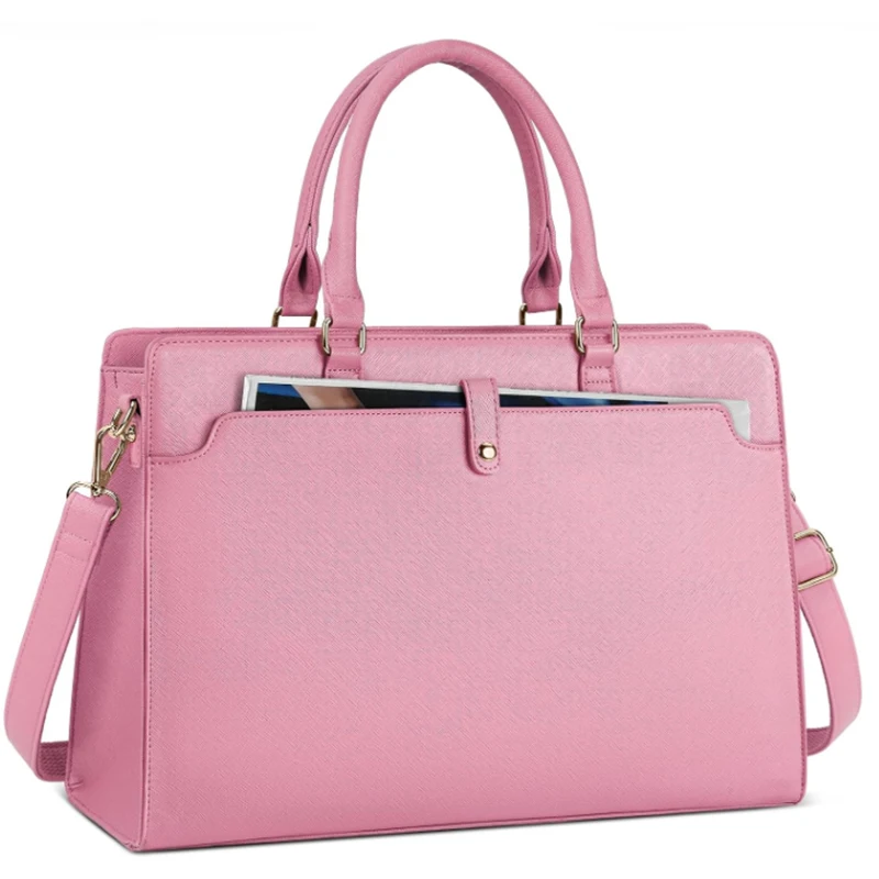 Large Capacity Laptop Bag for Women 15.6 Inch Laptop Tote Bag Leather Work Bag Waterproof Briefcase Business Office Computer Bag