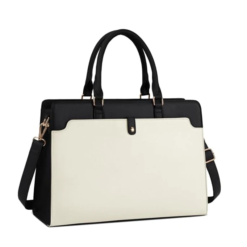 Large Capacity Laptop Bag for Women 15.6 Inch Laptop Tote Bag Leather Work Bag Waterproof Briefcase Business Office Computer Bag