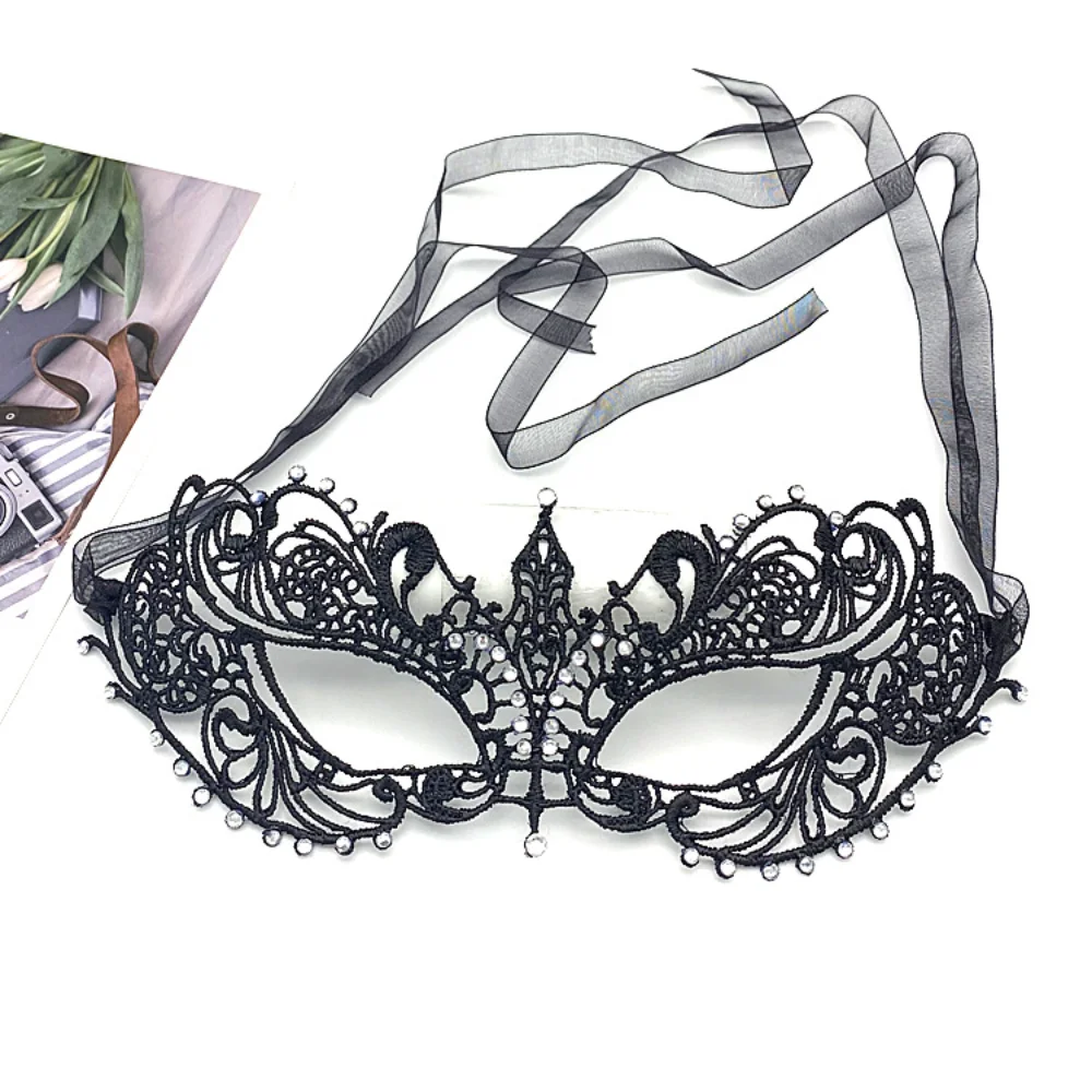 New Women Hollow Lace Face Mask Masquerade Sexy Cosplay Prom Party Props Costume Mask Nightclub Halloween Black Eye Mask