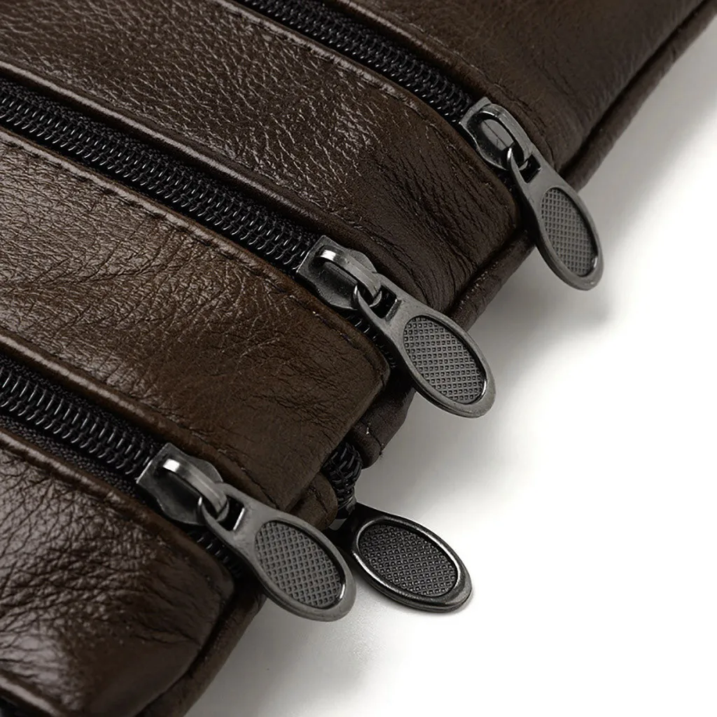 Men Fashion Leather Shoulder Bags Daily Commute Business Casual Messenger Bag Multiple Pockets Zipper Soft Shoulder Bags