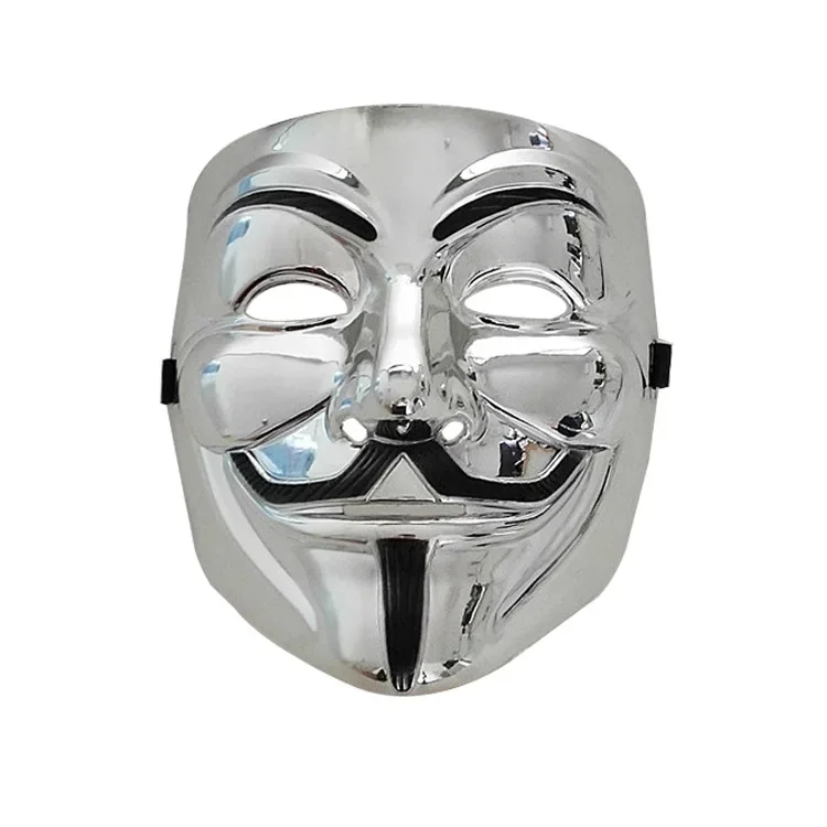 V For Vendetta Mask Killer Guy Fawkes Bronze Gold Masks Halloween Masquerade Silver Mask Movie Cosplay Masques Supplies
