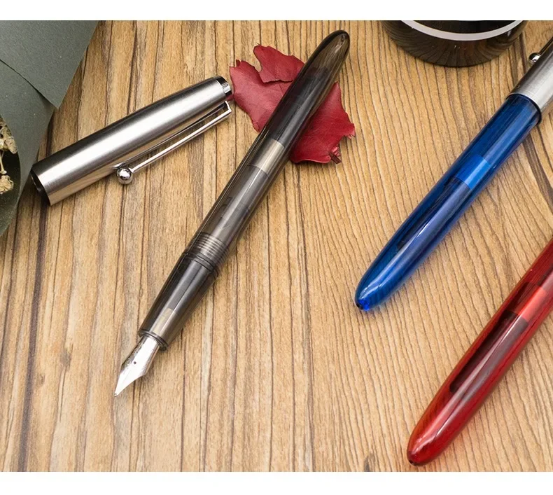 Limited MAJOHN B32 Metal Strive Piston Fountain Pen with Butterfly F Tip Iridium Writing Ink Pen PK JINHAO 59 School Supplies