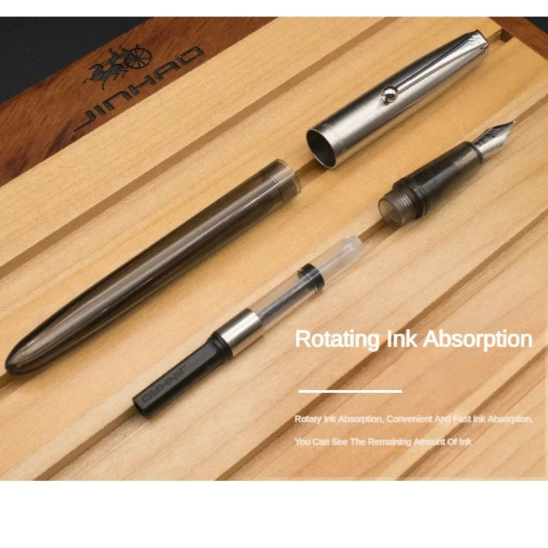 Limited MAJOHN B32 Metal Strive Piston Fountain Pen with Butterfly F Tip Iridium Writing Ink Pen PK JINHAO 59 School Supplies