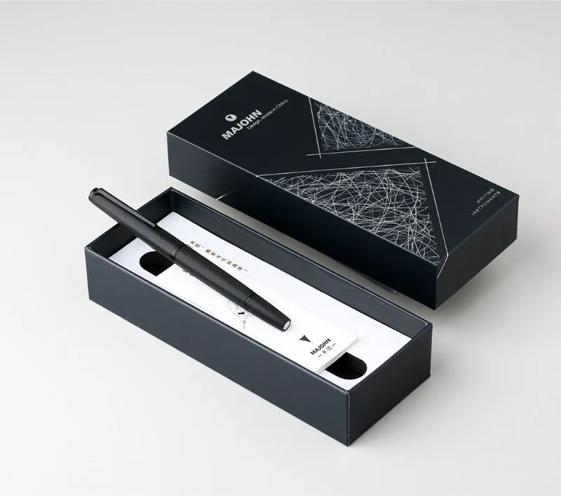 Limited MAJOHN B32 Metal Strive Piston Fountain Pen with Butterfly F Tip Iridium Writing Ink Pen PK JINHAO 59 School Supplies