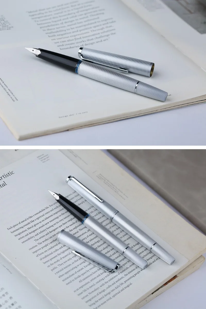 Limited MAJOHN B32 Metal Strive Piston Fountain Pen with Butterfly F Tip Iridium Writing Ink Pen PK JINHAO 59 School Supplies