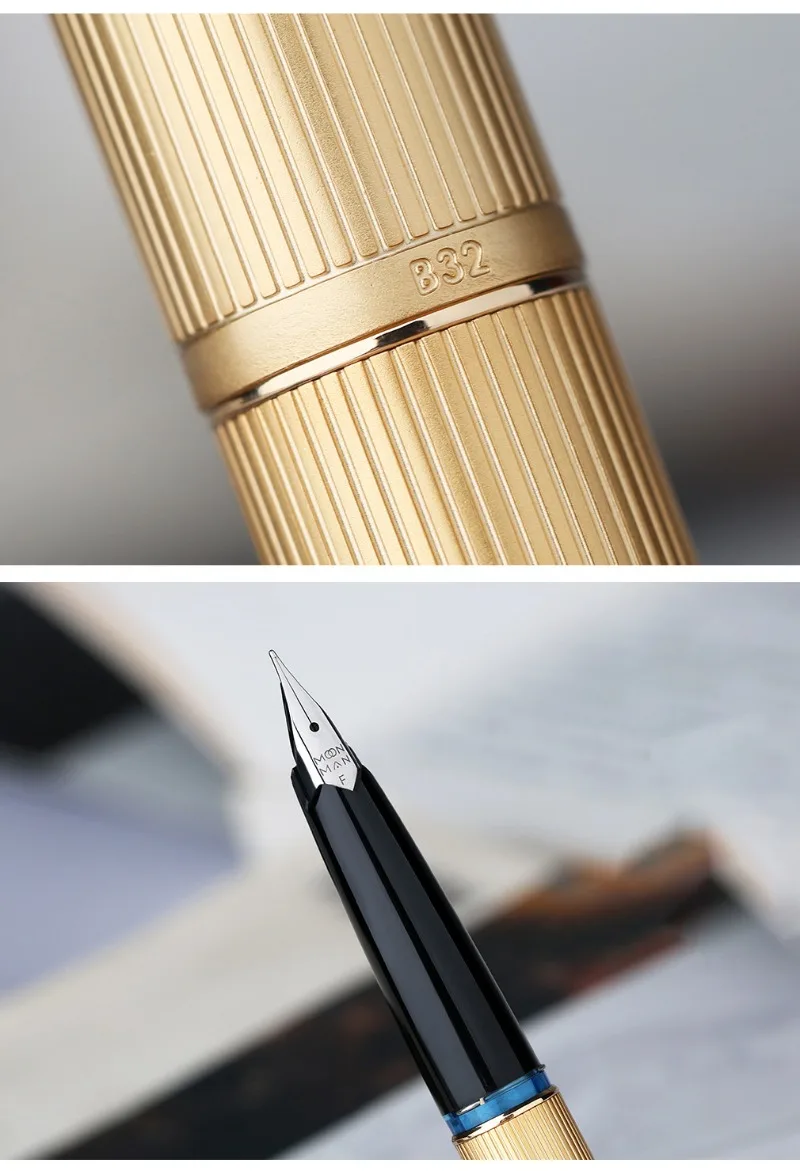 Limited MAJOHN B32 Metal Strive Piston Fountain Pen with Butterfly F Tip Iridium Writing Ink Pen PK JINHAO 59 School Supplies
