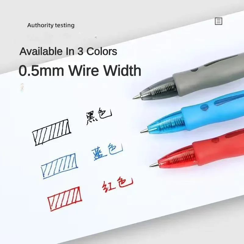 Retractable Gel Pen Set 0.5mm Black/Red/Blue Large Capacity Ball Point Pen Handle Replaceable Refills Rod School Office Supplies