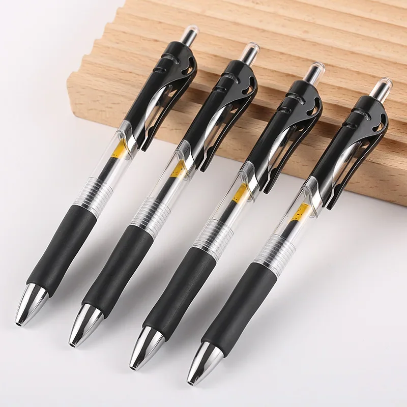 Retractable Gel Pen Set 0.5mm Black/Red/Blue Large Capacity Ball Point Pen Handle Replaceable Refills Rod School Office Supplies