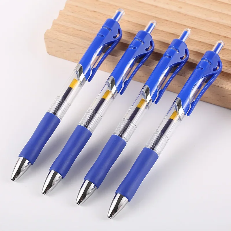 Retractable Gel Pen Set 0.5mm Black/Red/Blue Large Capacity Ball Point Pen Handle Replaceable Refills Rod School Office Supplies