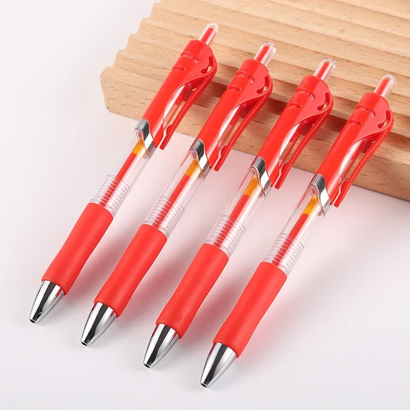 Retractable Gel Pen Set 0.5mm Black/Red/Blue Large Capacity Ball Point Pen Handle Replaceable Refills Rod School Office Supplies