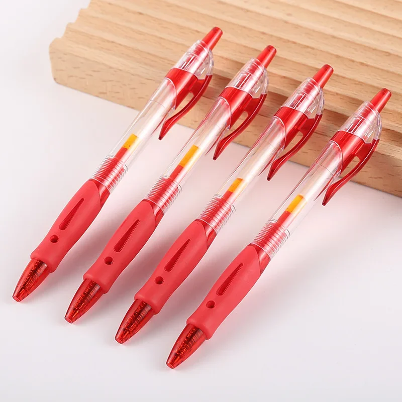 Retractable Gel Pen Set 0.5mm Black/Red/Blue Large Capacity Ball Point Pen Handle Replaceable Refills Rod School Office Supplies
