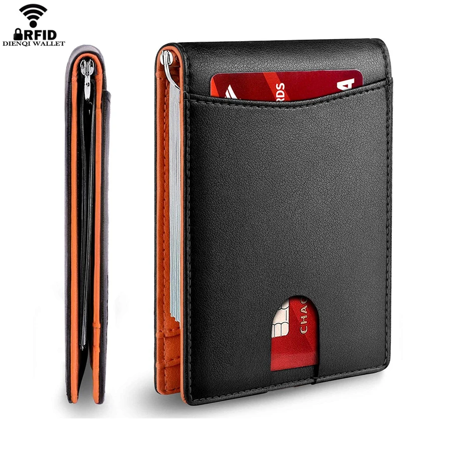 Rfid Credit Card Holder Men Wallets Money Clip Luxury Slim Thin Mini Wallet Business Male Small Short Minimalist Billfold Vallet