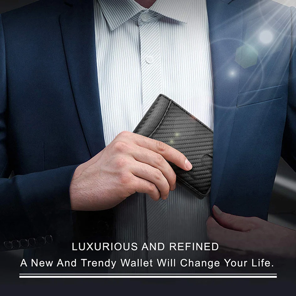 Rfid Credit Card Holder Men Wallets Money Clip Luxury Slim Thin Mini Wallet Business Male Small Short Minimalist Billfold Vallet