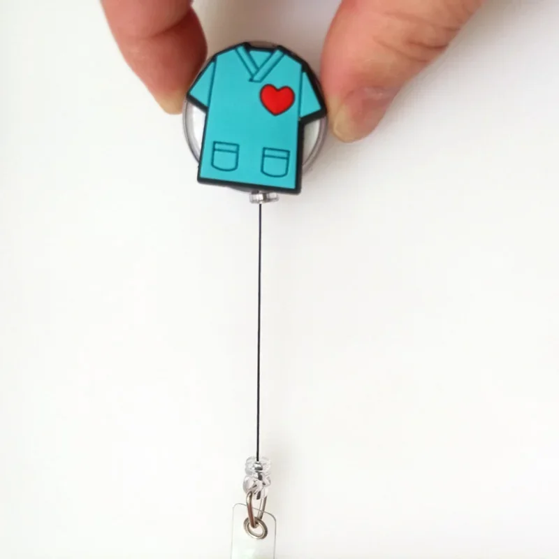 Doctor Nurse Cute Cartoon Retractable Badge Reel ID Lanyard Name Tag Card Badge Holder Reels Keychain Card Holder Accessories