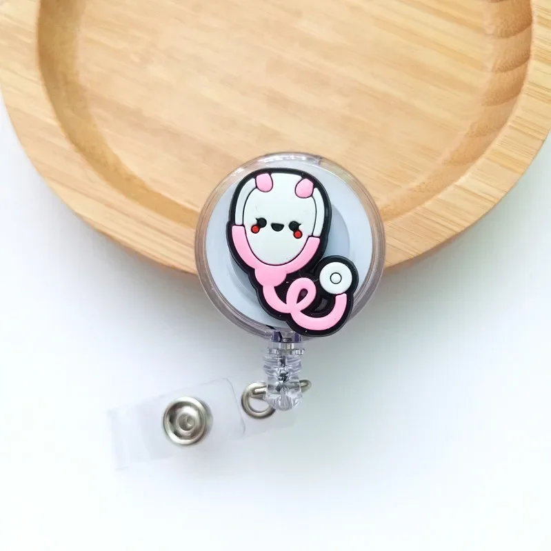Doctor Nurse Cute Cartoon Retractable Badge Reel ID Lanyard Name Tag Card Badge Holder Reels Keychain Card Holder Accessories