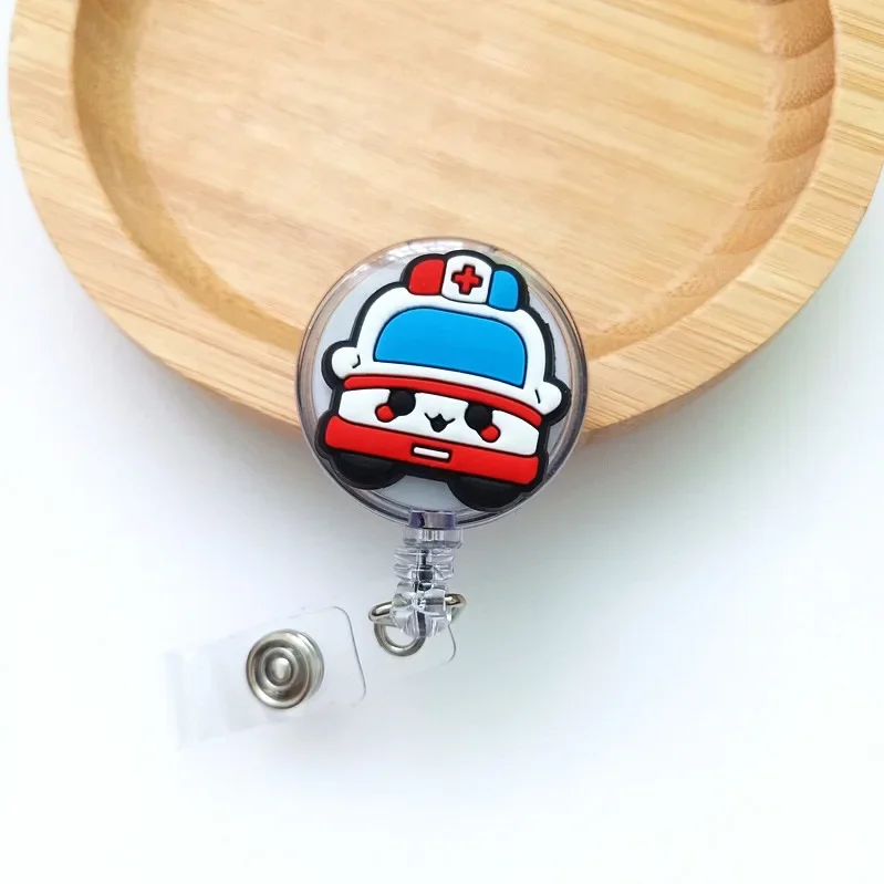 Doctor Nurse Cute Cartoon Retractable Badge Reel ID Lanyard Name Tag Card Badge Holder Reels Keychain Card Holder Accessories