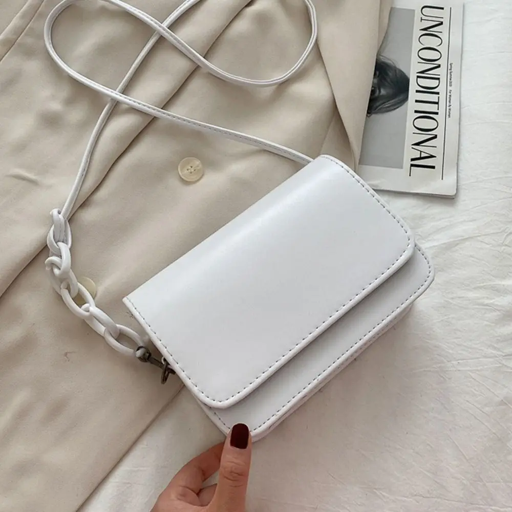 Women Acrylic Chain Crossbody Bags Trend Vintage Fashion Female Shoulder Tote Bag Lady Leather Handbag