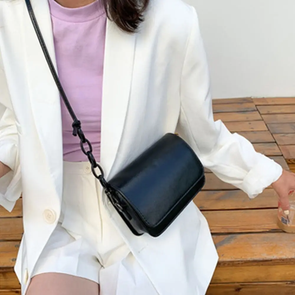 Women Acrylic Chain Crossbody Bags Trend Vintage Fashion Female Shoulder Tote Bag Lady Leather Handbag