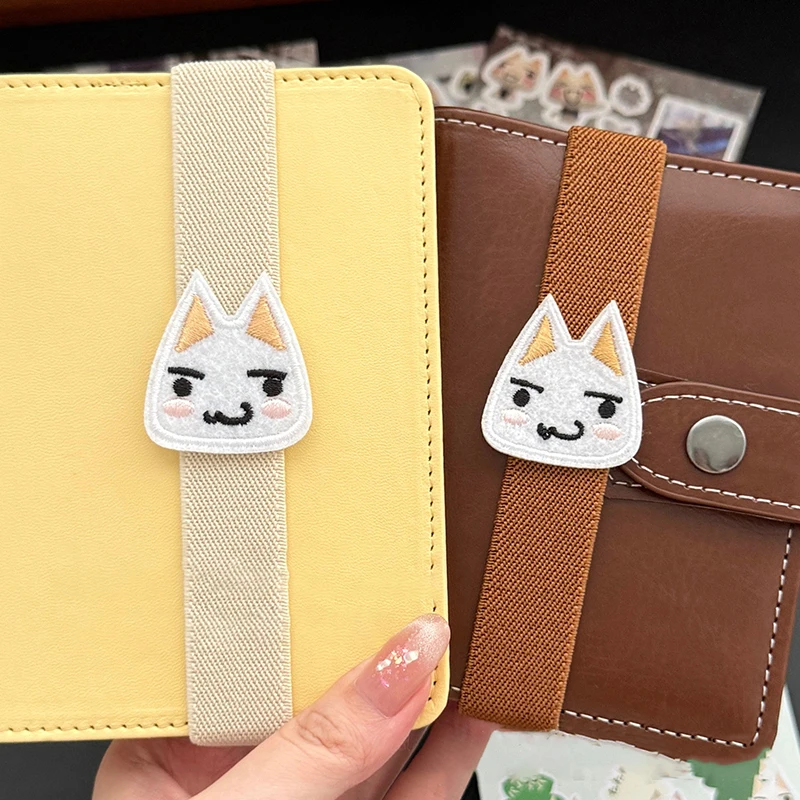 Cartoon Kitten Notebook Decoration Straps Elastic Loose-leaf Notebook Band Binding Rope Binder Strap Notebook Strap