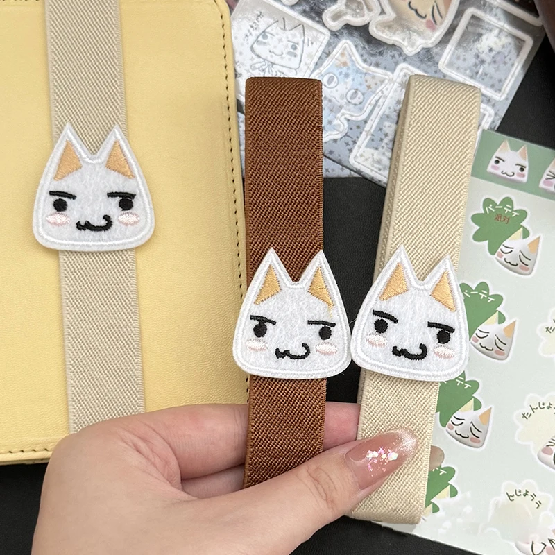 Cartoon Kitten Notebook Decoration Straps Elastic Loose-leaf Notebook Band Binding Rope Binder Strap Notebook Strap