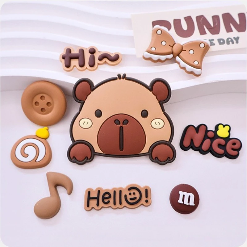 Capybara Animal Relax Funny Cartoon Cute Shoe Charms for Clogs Sandals Slippers DIY Decoration Shoe Buckle for Friends Gifts