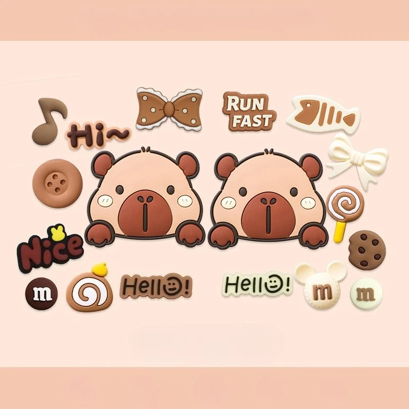 Capybara Animal Relax Funny Cartoon Cute Shoe Charms for Clogs Sandals Slippers DIY Decoration Shoe Buckle for Friends Gifts
