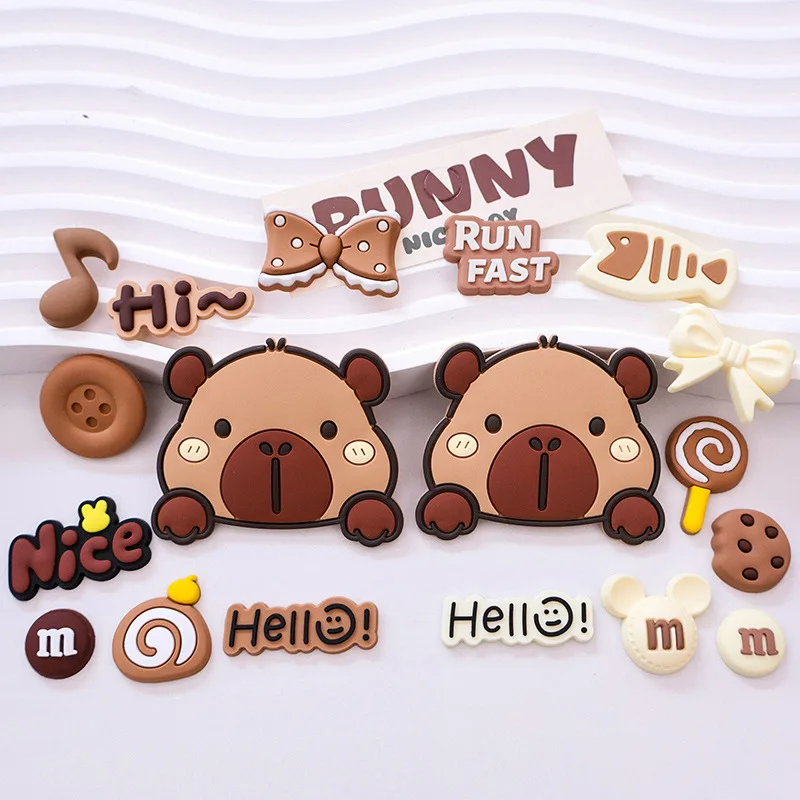 Capybara Animal Relax Funny Cartoon Cute Shoe Charms for Clogs Sandals Slippers DIY Decoration Shoe Buckle for Friends Gifts