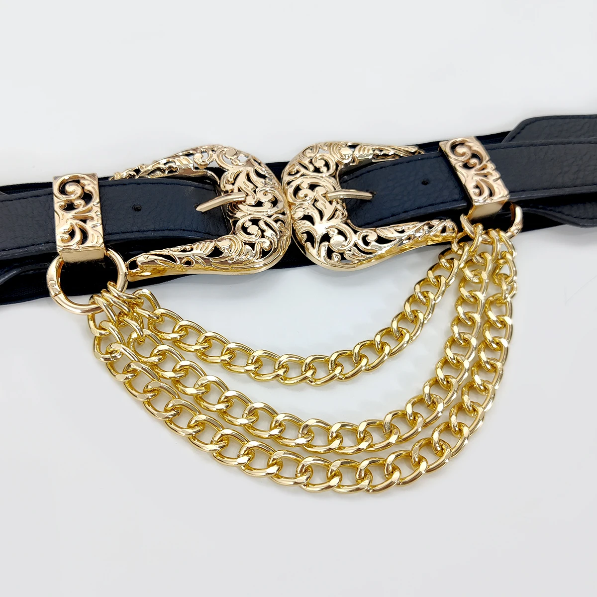 Designer Belts For Women High Quality Luxury Tassel Gold Chain Punk Y2K Silver Stretch Cummerbunds Elastic Waistband Corset