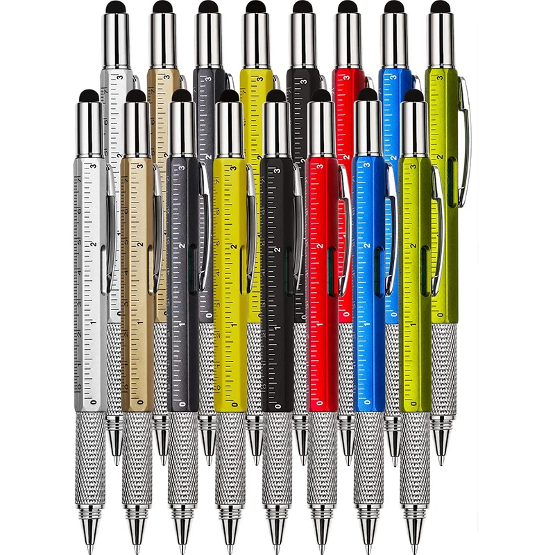 16Pcs Multitool Ballpoint Pens Cool Tools Gadget for Dad Pocket Multi Tool for Woodworker Carpenter Construction