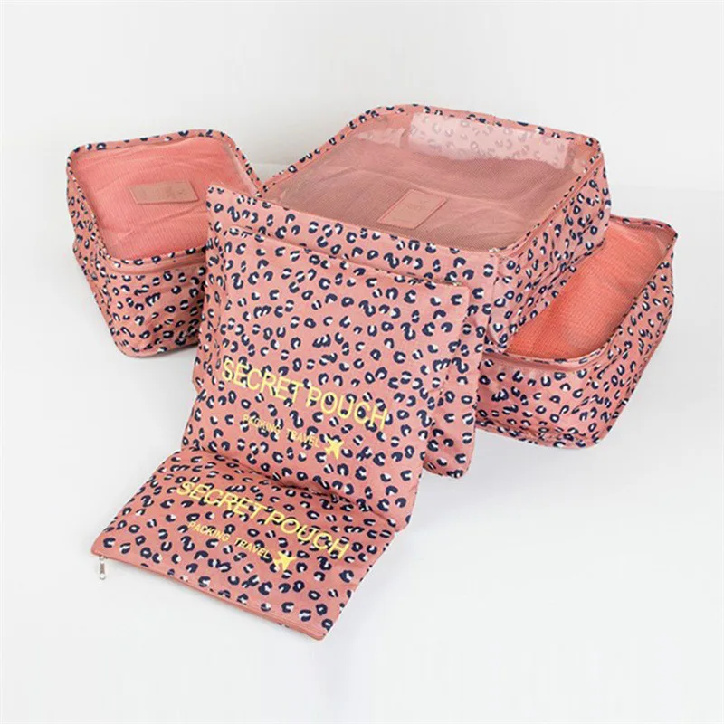 6 PCS Travel Storage Bag Set for Clothes Tidy Organizer Wardrobe Suitcase Pouch Travel Organizer Bag Case Shoes Packing Cube Bag
