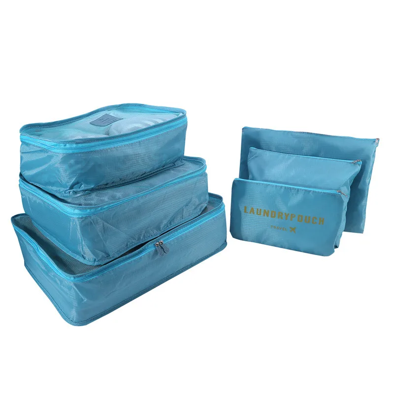 6 PCS Travel Storage Bag Set for Clothes Tidy Organizer Wardrobe Suitcase Pouch Travel Organizer Bag Case Shoes Packing Cube Bag